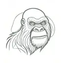 Bigfoot wearing scream mask tattoo design idea