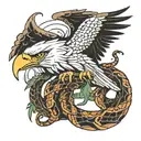 eagle eating snake  tattoo design idea