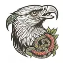 eagle eating snake  tattoo design idea