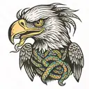 eagle eating snake  tattoo design idea
