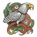 eagle eating snake  tattoo design idea