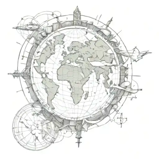 world with 2005 and 2002 tattoo design idea