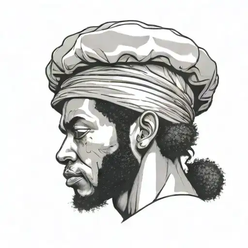 surgeon cap and Afro  tattoo design idea