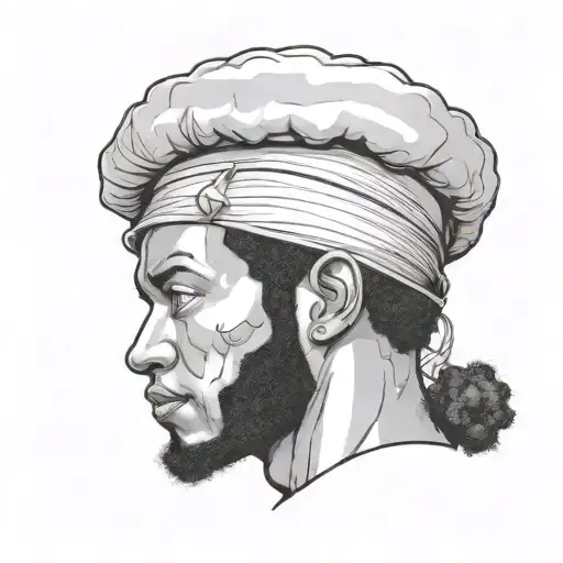 surgeon and Afro  tattoo design idea
