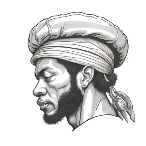 surgeon and Afro  tattoo design idea