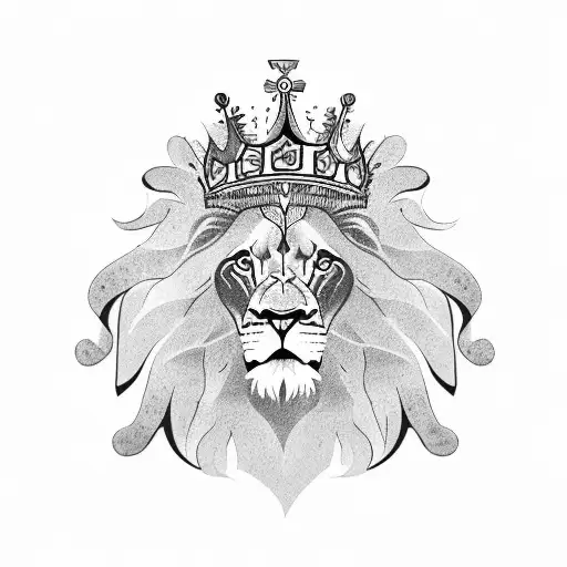 Lion with Aztec calendar crown tattoo design idea