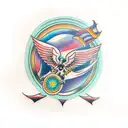 frisbee volando  tattoo design idea