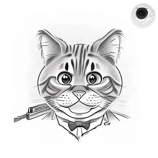 garfield with a sawn off shot gun tattoo design idea