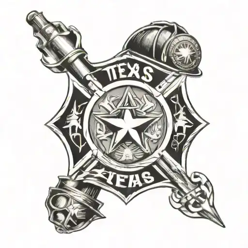 Texas, firefighter, oilfield tattoo design idea
