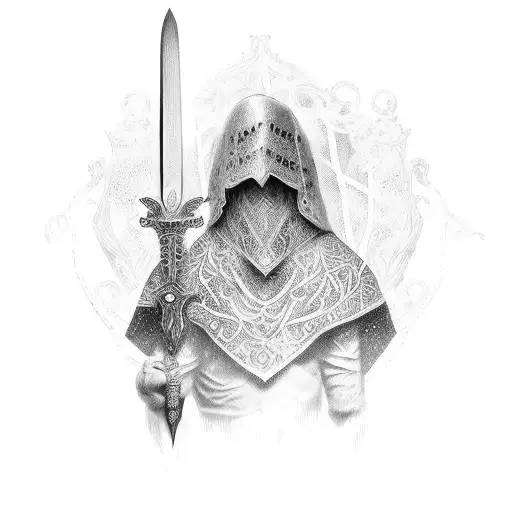 sword and cross tattoo design idea