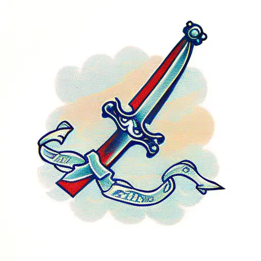 sword and cross tattoo design idea