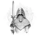 sword and cross tattoo design idea