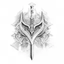 sword and cross tattoo design idea