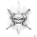 sword and cross tattoo design idea