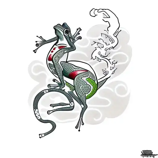 samurai frog tattoo design idea