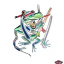 samurai frog tattoo design idea
