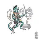 samurai frog tattoo design idea