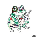 samurai frog tattoo design idea