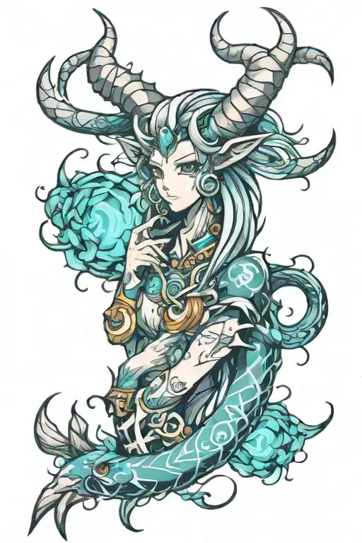 Capricorn tattoo design idea