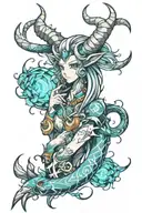 Capricorn tattoo design idea