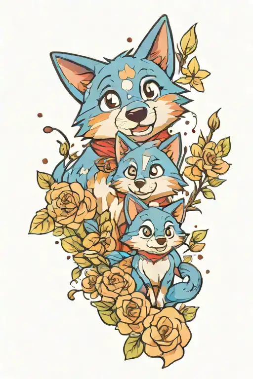 bluey and mom tattoo tattoo design idea