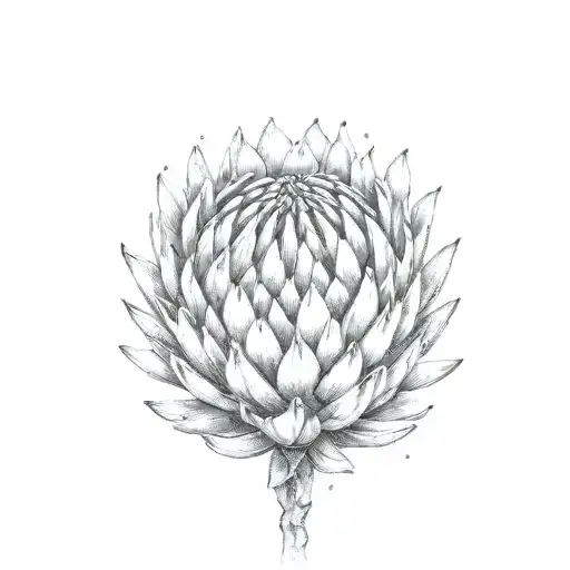 king protea flower tattoo design idea