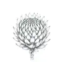 king protea flower tattoo design idea
