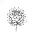 king protea flower tattoo design idea