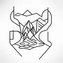 A mountain range forming the shape of the words 'Be Curious, Not Judgemental' tattoo design idea