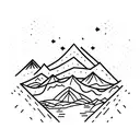 A mountain range forming the shape of the words 'Be Curious, Not Judgemental' tattoo design idea