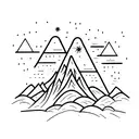 A mountain range forming the shape of the words 'Be Curious, Not Judgemental' tattoo design idea