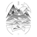 A mountain range words 'Be Curious, Not Judgemental' tattoo design idea