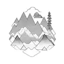 A mountain range words 'Be Curious, Not Judgemental' tattoo design idea