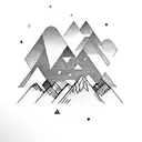 A mountain range words 'Be Curious, Not Judgemental' tattoo design idea