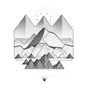 A mountain range words 'Be Curious, Not Judgemental' tattoo design idea