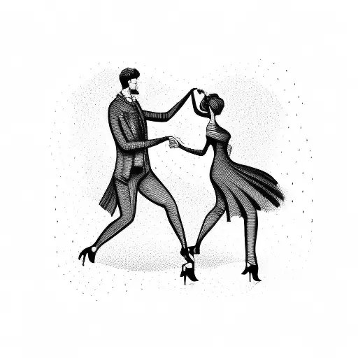 lovers dancing  tattoo design idea