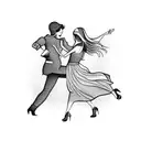 lovers dancing  tattoo design idea