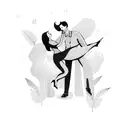 lovers dancing  tattoo design idea