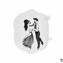 lovers dancing  tattoo design idea