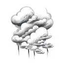 storm clouds with lightning tattoo design idea