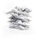 storm clouds with lightning tattoo design idea