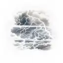 storm clouds with lightning tattoo design idea