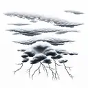 storm clouds with lightning tattoo design idea