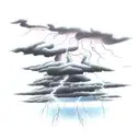 storm clouds with lightning tattoo design idea