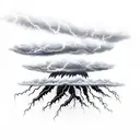 storm clouds with lightning tattoo design idea