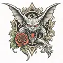 gargoyle royalty crest tattoo design idea