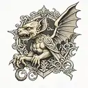 gargoyle royalty crest tattoo design idea