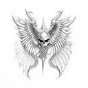Hydra with angel wings tattoo design idea