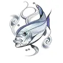 Pisces Fish with Proteus: Create a tattoo showcasing the two fish of Pisces swimming alongside Proteus, the shape-shifti tattoo design idea