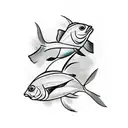 Pisces Fish with Proteus: Create a tattoo showcasing the two fish of Pisces swimming alongside Proteus, the shape-shifti tattoo design idea